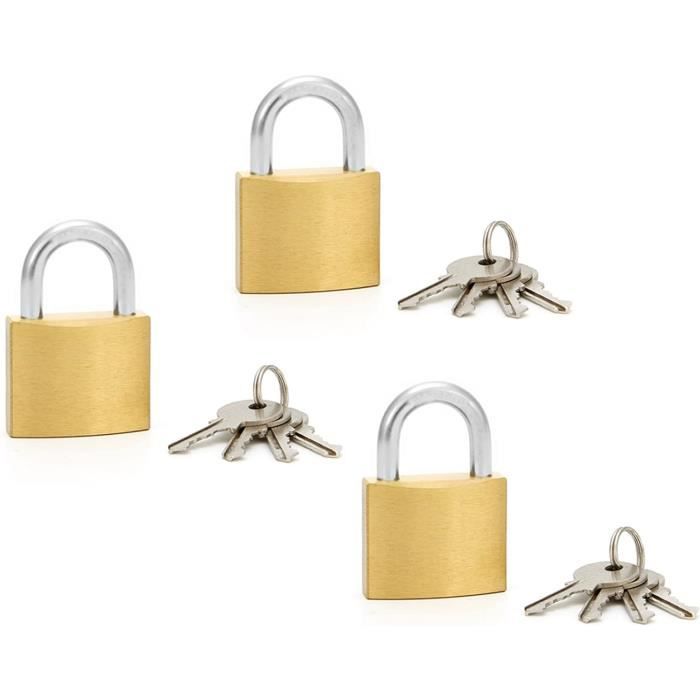 Lot De 2 Cadenas Casier Avec 3 Clés, 30 Mm Cadenas Valise, Cadenas Clé,Cadenas Valise Avion