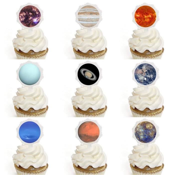9 Pcs Ensemble Planete Theme Cupcake Topper Choisissez Mariage Fete D Anniversaire Gateau Decor Decoration Murale 4786 Cdiscount Maison