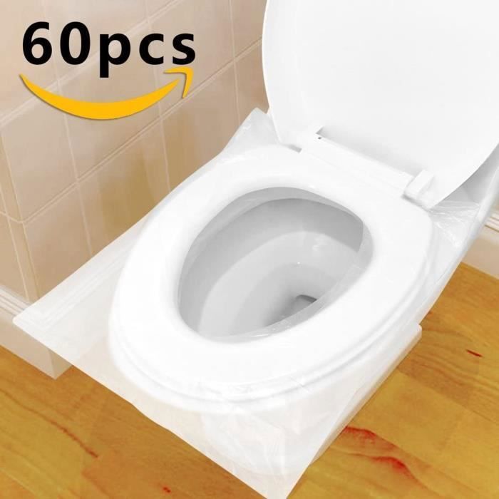 Protege WC Jetable, Protection Toilette wc Jetable 60 PCS Couvre Siege  Lunette wc Emballage Individuel Matériau Antibactérien Format