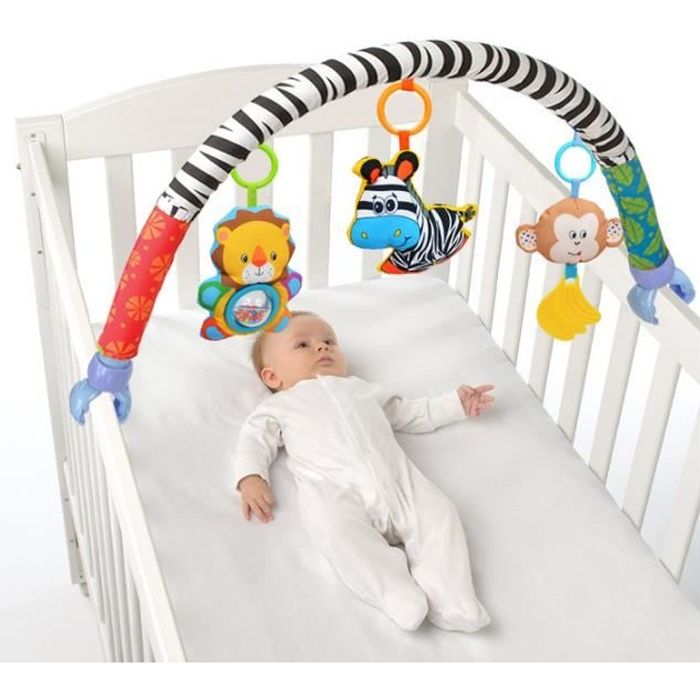 Arche Universelle D'Eveil de Jeux Bébé Barre Poussette Lit Bébé Suspendu  Peluche Jouet Bébé Zèbre - Cdiscount Jardin