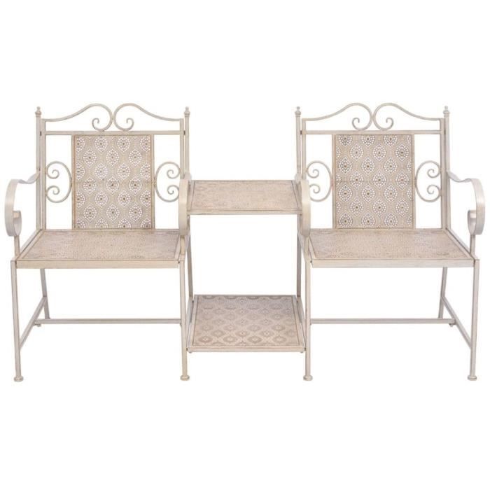 bancs d exterieur causeuse de jardin en acier blanc cdiscount jardin