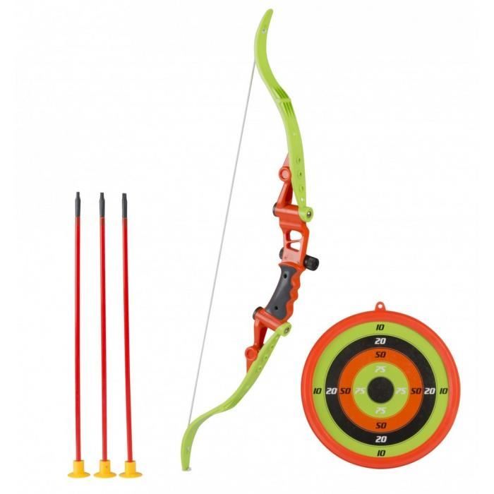 Set Arc et 3 Flèches Enfant Plastique 2 cible - Jeu Jouet Indien Sport