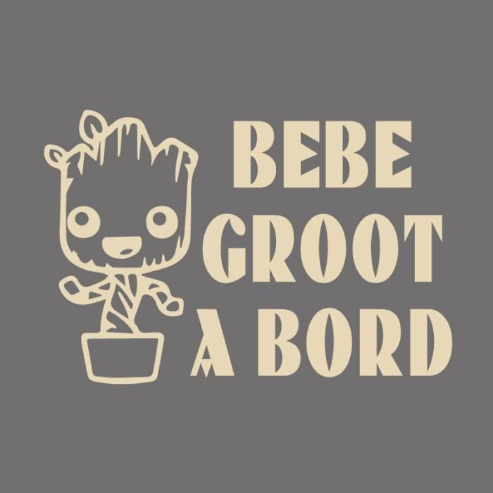 Adzif Biz Sticker Bebe A Bord Bebe Groot Dimensions 12 X 8 Cm Couleur Beige Aspect Brillant Adhesif Autocollant Pour Cdiscount Puericulture Eveil Bebe
