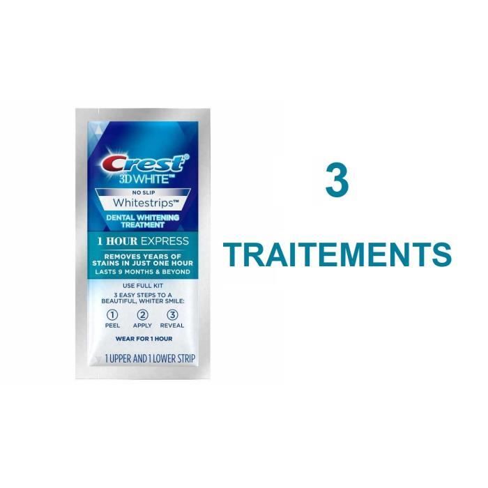 Blanchiment Dentaire 3d Crest Whitestrips 1 Heure Express Kit