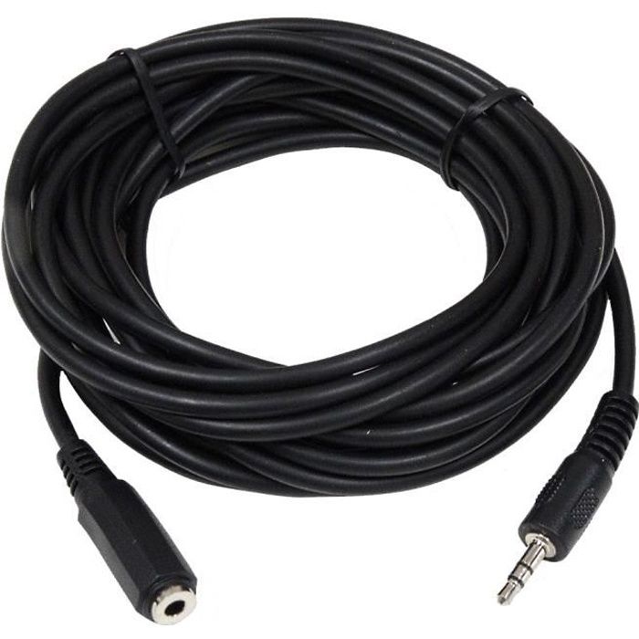3,5 mm St/ér/éo Jack Vers Femelle Casque dextension Rallonge Plaqu/és Or c/âble 5 m