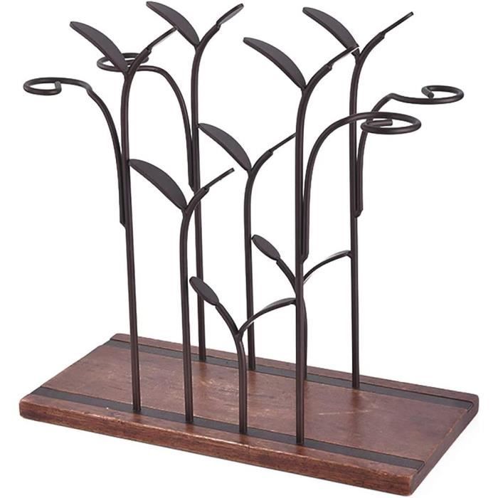 Porte-verres à Vin TENINE – Support Pour 6 Verres à Pied, Design Chromé Pour Bar Ou Cuisine
