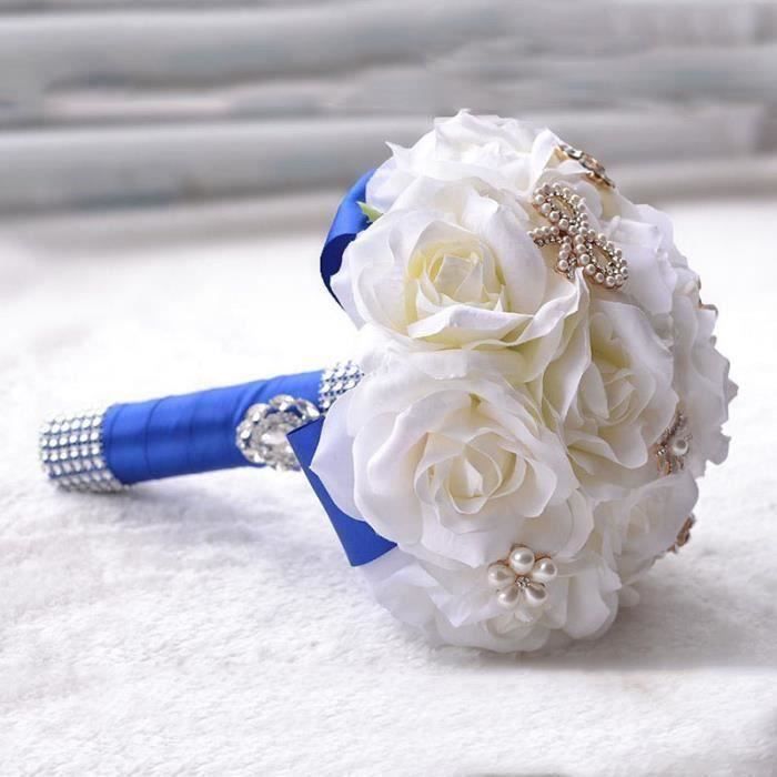 DIA. 19cm BLANC LOVE bouquet de fleur boule de rose artificiel portable  pour mariée pour décoration de mariage conférence Salon fête - Cdiscount  Maison