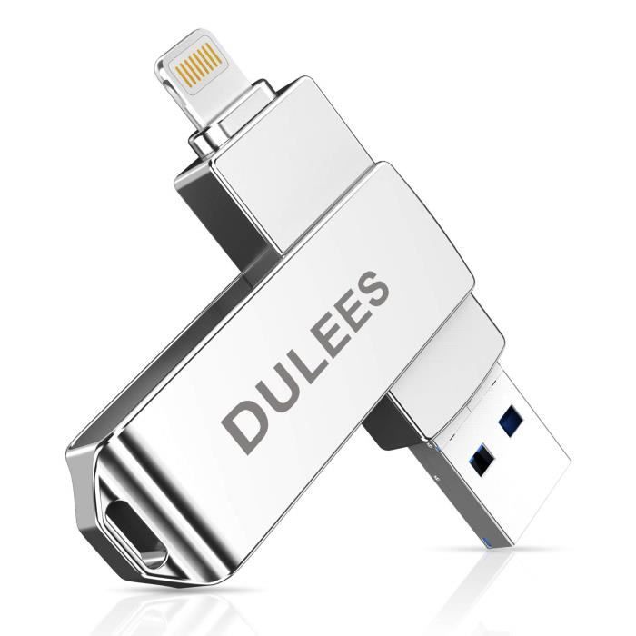 DULEES 64 Go Clé USB 3.0 pour iPad iPhone12/11/X/XS/XR/5/6/7/8 Mac
