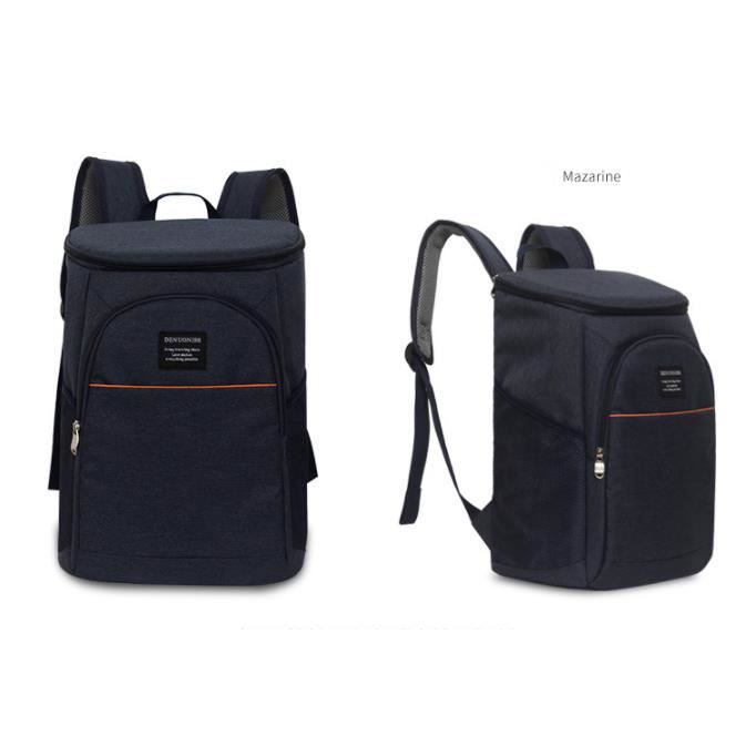 18L Sac d’Isolation Thermique Sac à Déjeuner Potable Isotherme Boîte à Lunch Sac Zippé Isolation étanche Bleu