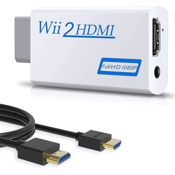 Convertisseur Wii vers HDMI pour Appareil Full HD, Adaptateur Wii HDMI avec  Prise Audio 3,5 mm et Sortie HDMI 1080p 720p Compat A99 - Cdiscount TV Son  Photo