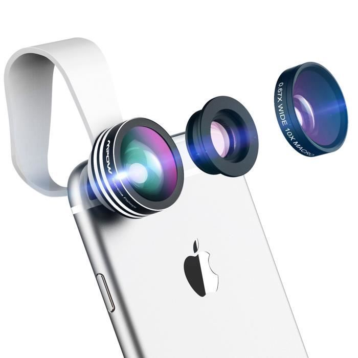 N/V Durable Universel 3 en 1 Téléphone Portable Lentilles Fish Eye Smartphone Grand Angle Macro Caméra Celulaire Objectif Kit 