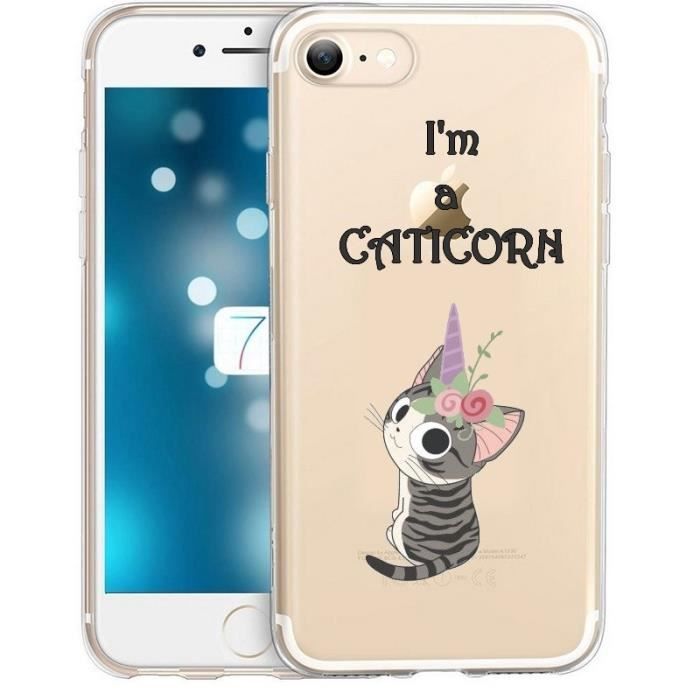Coque Iphone 6 6s Chat Licorne Cat Cute Kawaii Fleur Caticorn Transparente Achat Accessoires Smartphone Pas Cher Avis Et Meilleur Prix Cdiscount