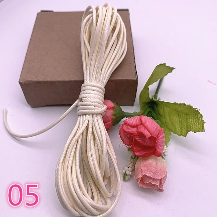 Fil Corde Coton Ciré 0.8mm Rose Corail - 10 Mètres - Pour Pêche, Décoration, Loisirs Créatifs