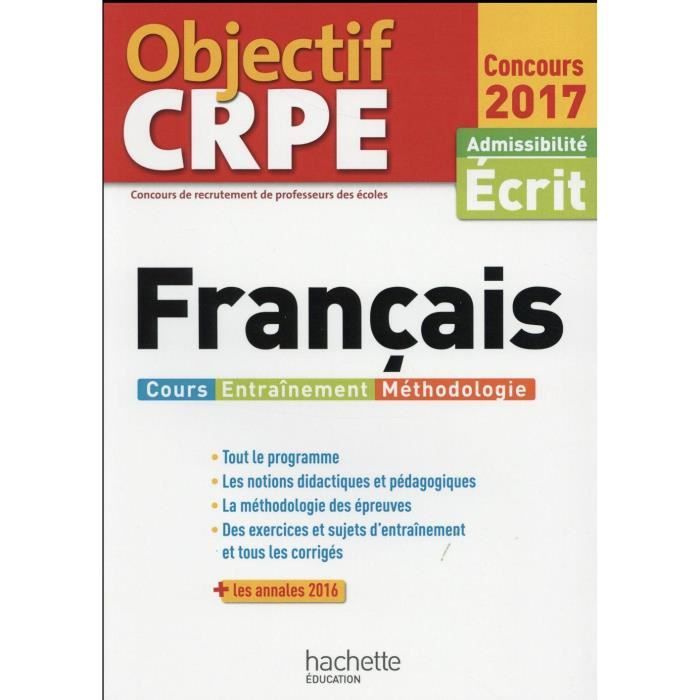 Livre Objectif Crpe Francais Edition 2017 Achat Vente Livre Parution Pas Cher Cdiscount