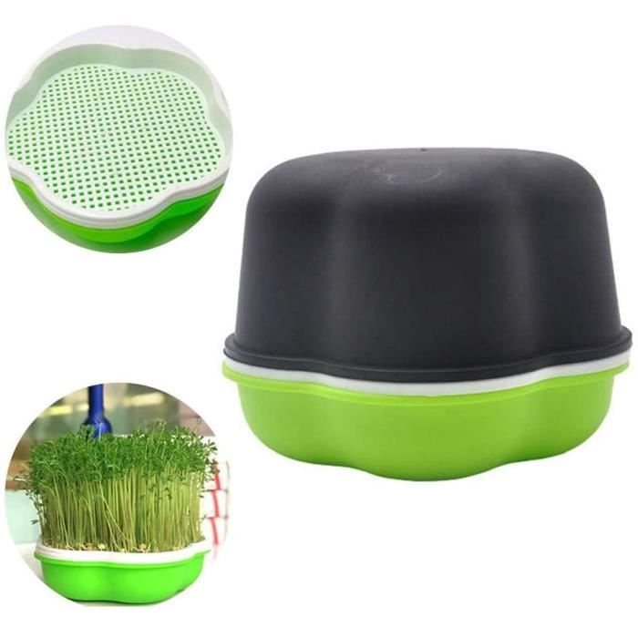 Plateau De Germination Avec Couvercle – 19x19x9 Cm – Pour Graines, Pousses, Herbe De Blé – Jardinage Maison Facile !