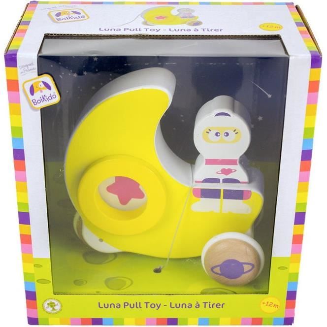Jouet en bois à tirer Luna - BOIKIDO - pour enfant de 12 mois et plus - multicolore