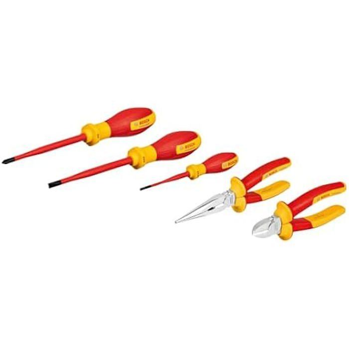 Vde Werkzeug set Gemischt 5 teilig rotgelb Seitenschneider Spitz - vue 2