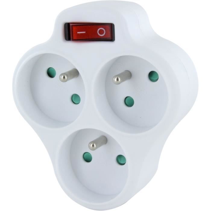 Domino 3x16A CHACON Triangle avec interrupteur