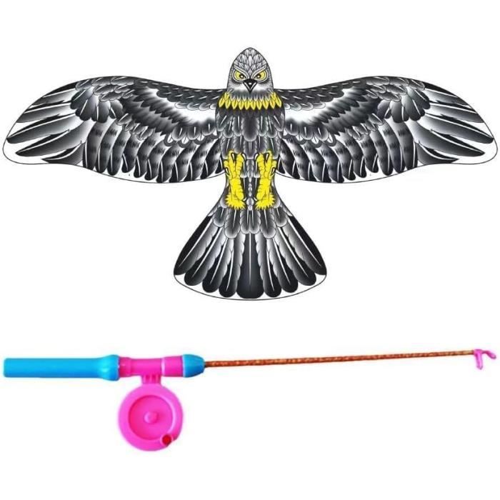 Cerf-Volant Aigle à Tête Blanche – Envergure 152 Cm – Pour Enfants Et Adultes, Facile à Monter Et Piloter