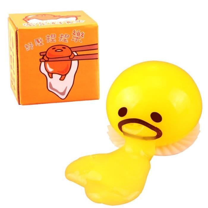 Boule Anti-Stress Vomissement – Œuf Jaune – Lot De 4 Avec Slimes – Jouet Décompression Original Et Rigolo Pour Ados Et Adultes