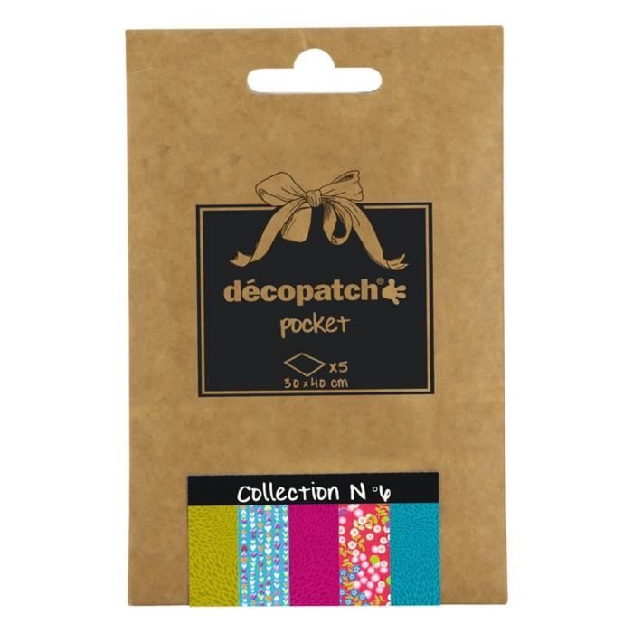 Decopatch - Deco Pocket 5 feuilles 30x40cm - Collection N 6