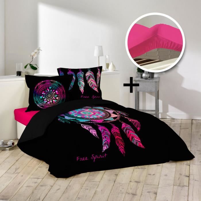 Pack Parure 1 Housse Couette 260x240 2 To 63x63 Porte Bonheur 1 Dh 160x200 Achat Vente Housse De Couette Et Taies Cdiscount