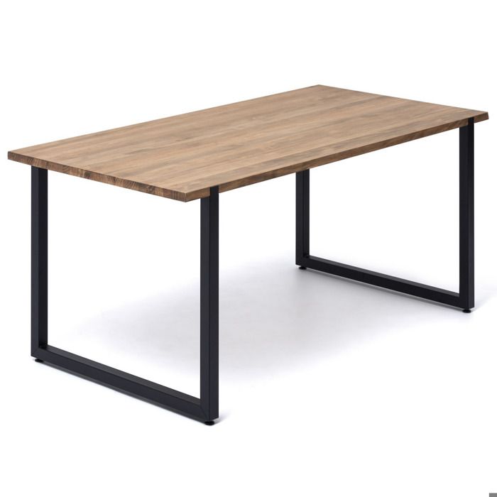 table salle à manger - box furniture - uley - bois massif - noir - vintage industriel