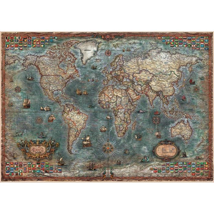 Puzzle Adulte Carte Du Monde Antique 8000 Pieces Educa