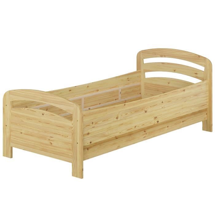 cadre de lit adulte extra haut en pin massif naturel - erst-holz - 90x200 cm - confortable et stable