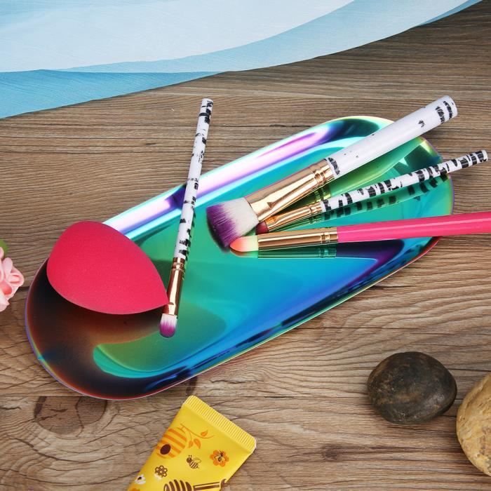 Yvttve Plateau Doré Decoratif, Plateau De Rangement Métal, Petit Plateaux Bougie En Acier Inoxydable Pour Bijoux, Cosmétiques, Parfums, Desserts (Doré, 30 Cm 1pcs