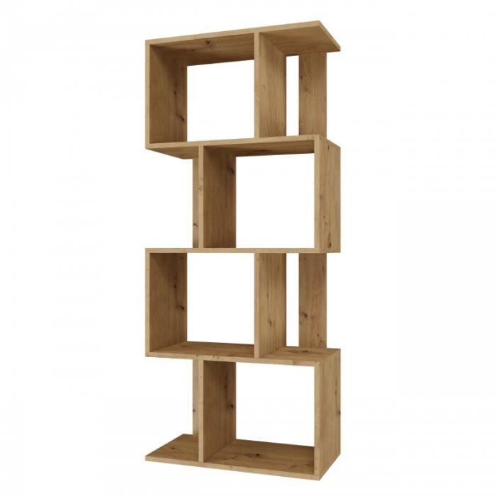 GILDA - Bibliothèque modulable style moderne - Dimensions 59.5x30x140 cm - Meuble séparateur de pièce