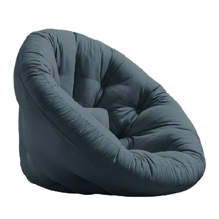 fauteuil futon standard convertible nido chair couleur bleu pétrole bleu laine inside75