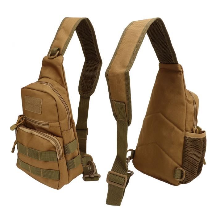 Sac Bandoulière Vintage Triangulaire En Toile Et Cuir - Sac Poitrine Homme Femme