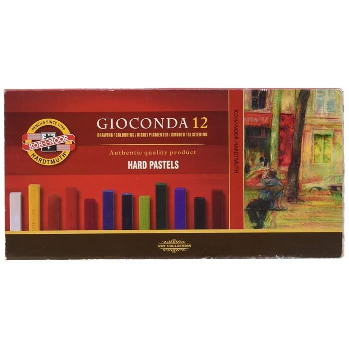 KohINoor GIOCONDA 8112 Crayons pastels durs pour l`Artiste (Lot de 12