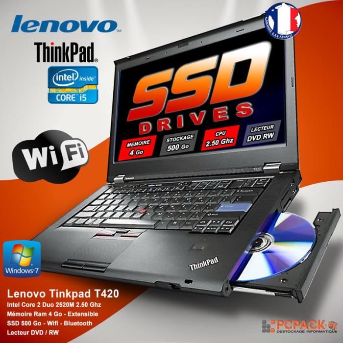 LENOVO T420 CORE I5 2520M 2.50 Ghz 4Go 500 Go SSD - Lenovo