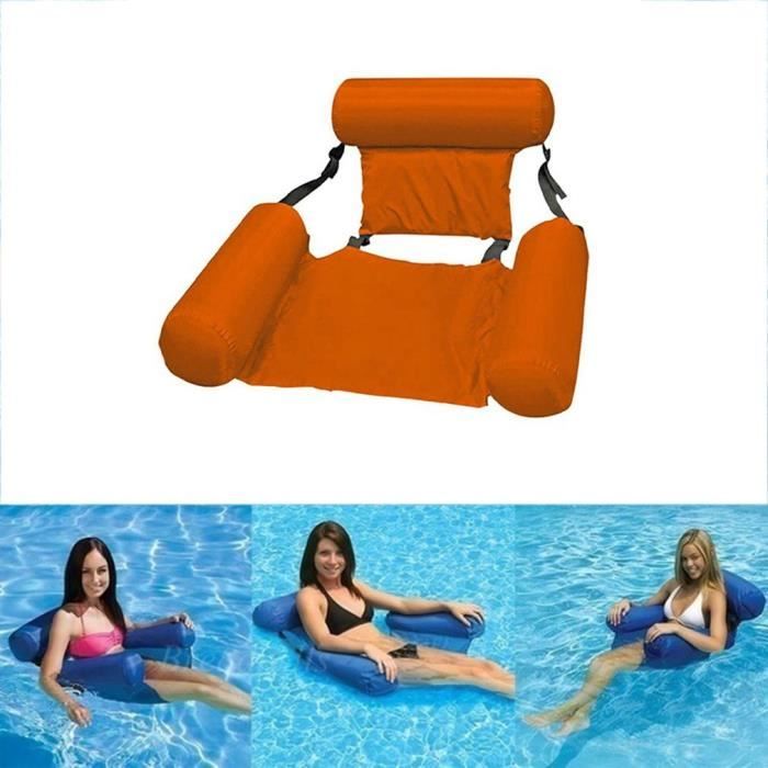 fauteuil inclinable flottant flotteur de piscine gonflable polyvalent 4 en 1 orange cdiscount jeux jouets