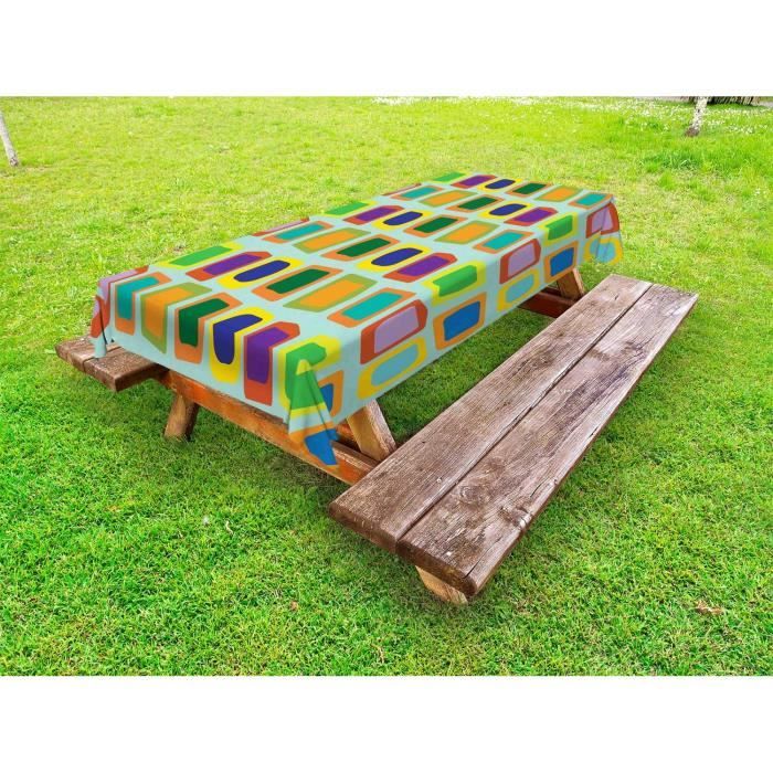 Nappe Pour Table De Jardin Coloré Extérieure Rectangles Uneven Pique