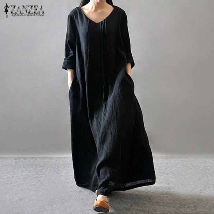 zanzea robe longue