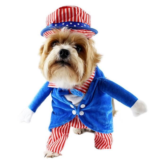 Eozy Vêtement Déguisement Jumpsuit Et Chapeau Pour Chien Chat Humour Souple Et Confortable