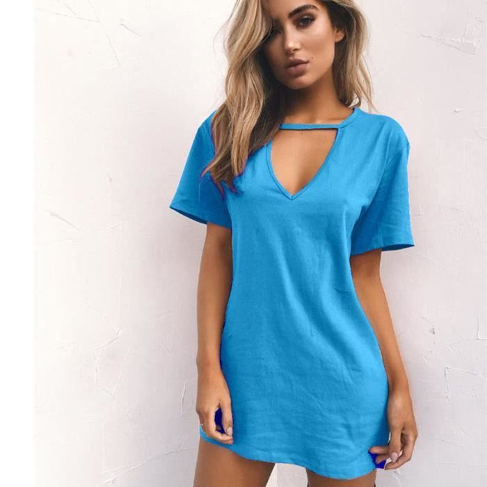 Robe t shirt bleu deals