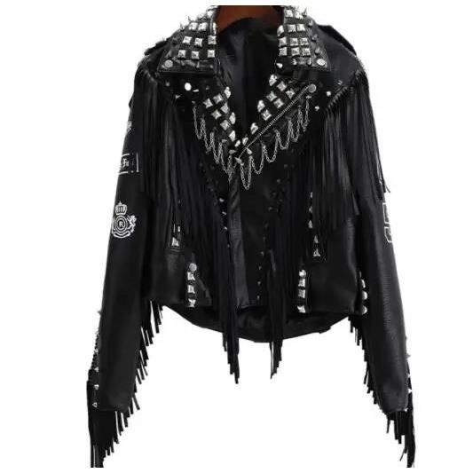 Manteau Veste en cuir PU femme streetwear printemps style punk