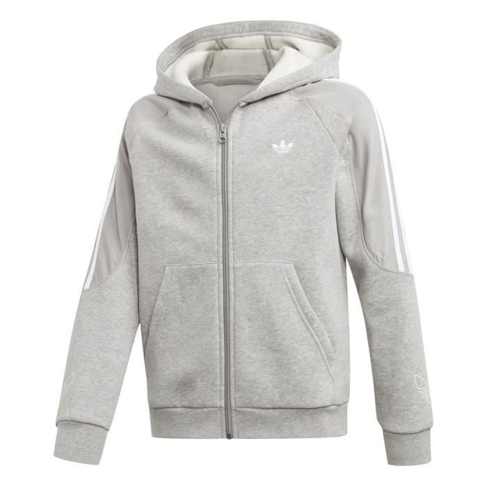 sweat adidas gris blanc noir
