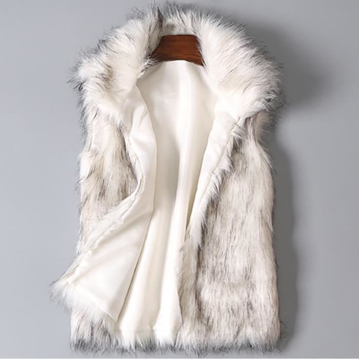 Gilet en laine pour femmes XJJ80906233L3 Blanc Col montant
