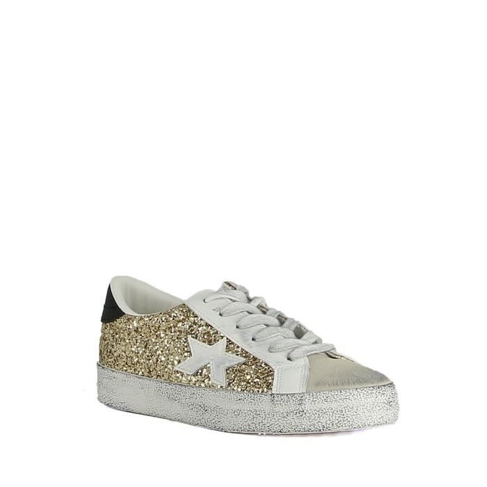Baskets D.A.T.E. En Cuir Blanc Avec Motif étoiles Noires - Taille 42 - Neuf Avec Boîte