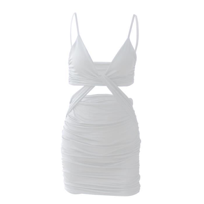 Robe courte moulante blanche sale