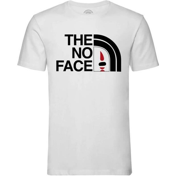 T shirt Homme Col Rond Blanc The No Face Parodie Film Marque Japon