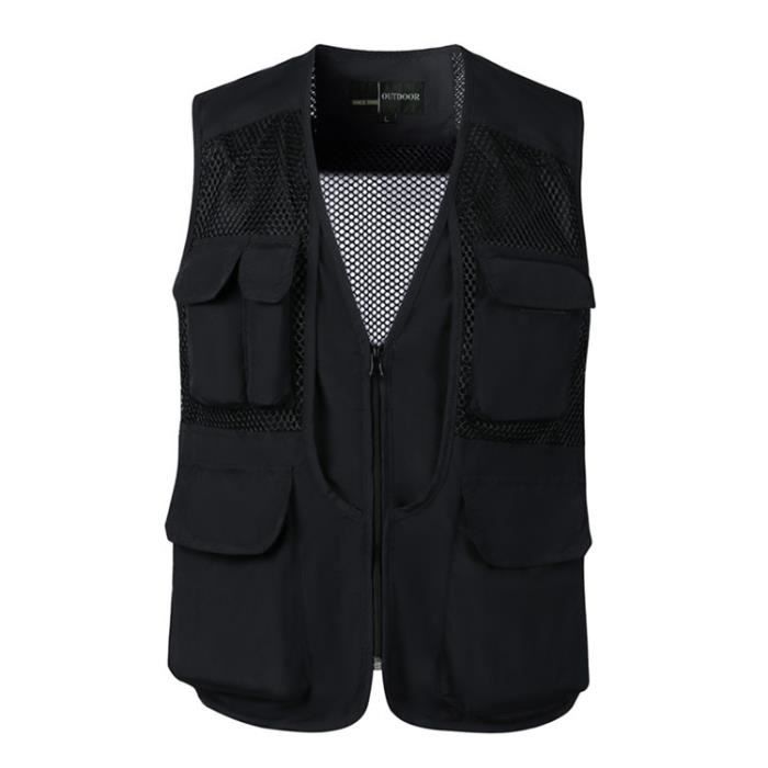 Gilet de P che Homme L ger Respirante en Maille Multi Poches Sans