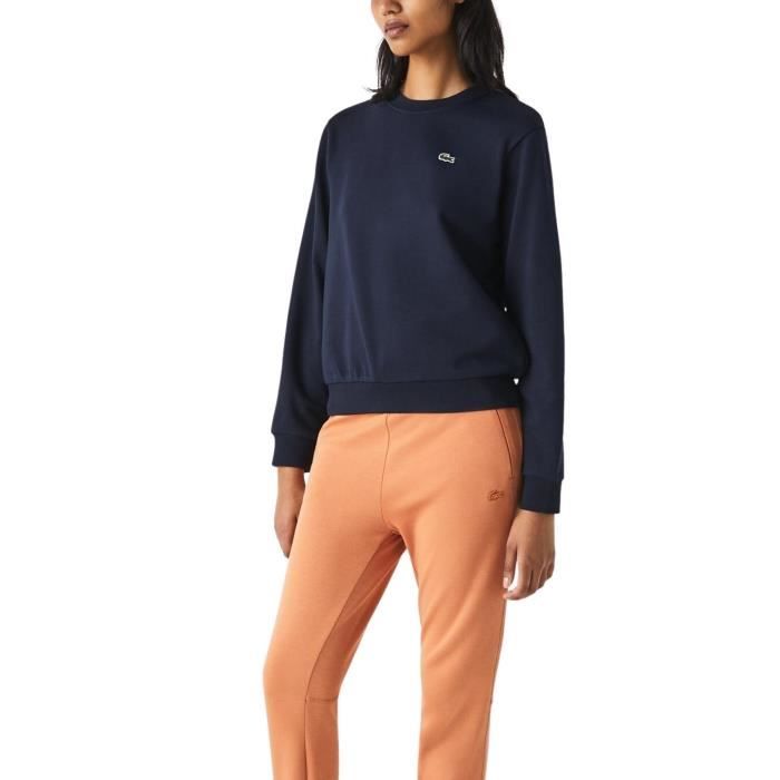 Sweat Lacoste Basic Bleu marine pour Femme Blue Cdiscount Pr t
