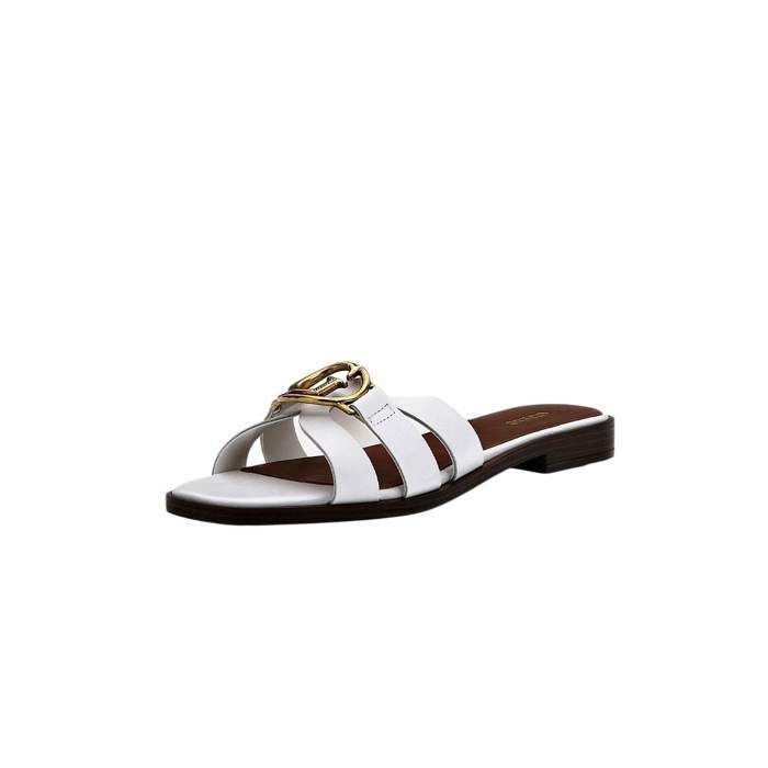 Sandales plates Guess Ref 59677 Blanc Blanc Cdiscount Chaussures