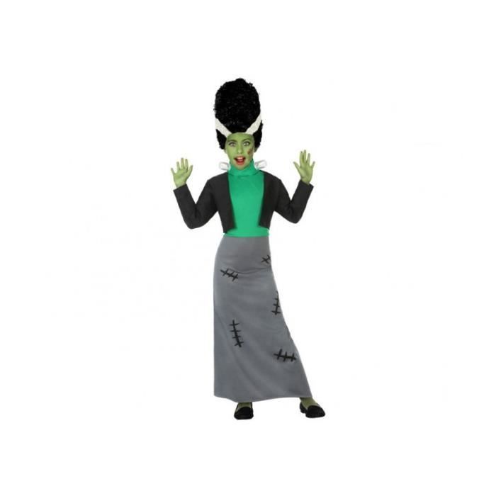 déguisement fille frankestein - ac-déco - 10 à 12 ans - vert - polyester
